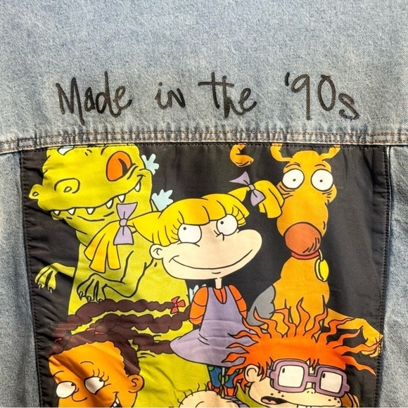 Nickelodeon Made in the 90's Cartoons Rugrats Jean Jacket Unisex Large - Picture 10 of 13